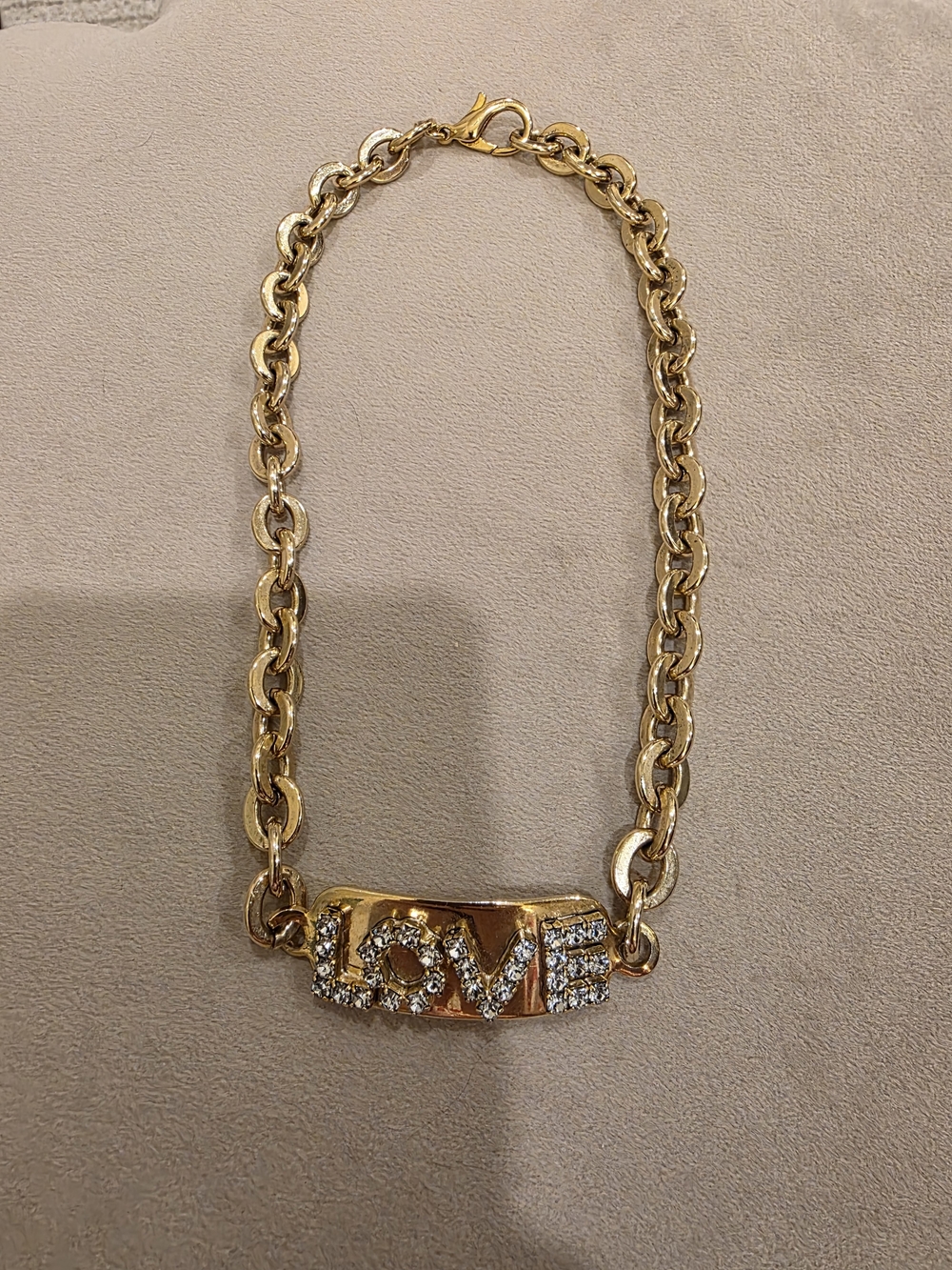 Gold Plate Link Chain ID Necklace - Women's Jewelry